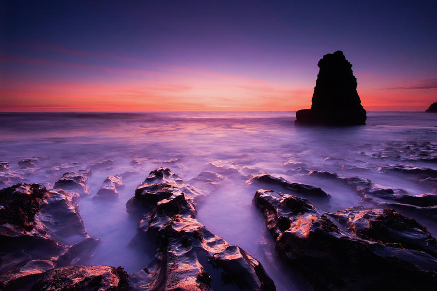 Sunset At Davenport State Beach Photograph by By Sathish Jothikumar