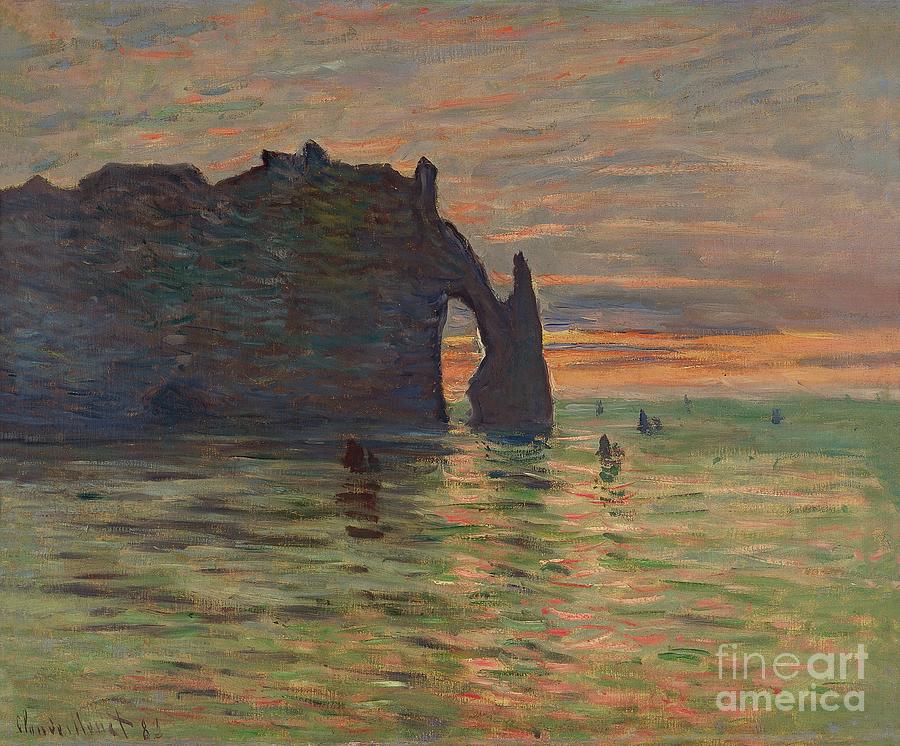 Sunset At Etretat Drawing by Heritage Images