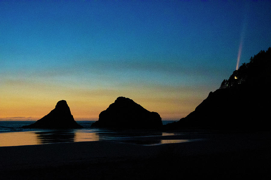 Sunset at Heceta Head Photograph by Bonnie Bruno