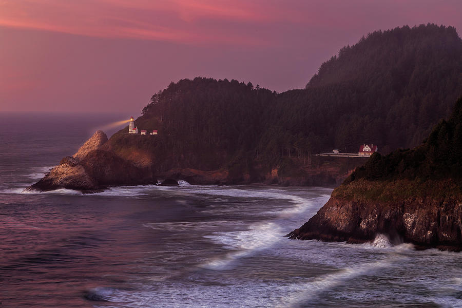 Sunset At Heceta Head Lighthouse Photograph by James Eddy
