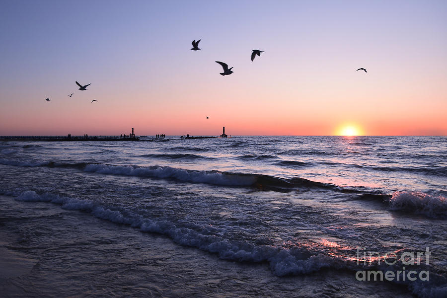 Sunset At Holland State Park October 7,2019 Photograph by Sheila Lee