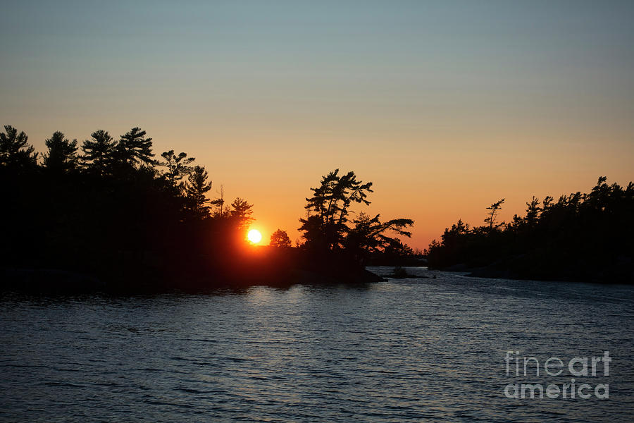 Sunset Photograph - Sunset at Indian Harbour off Georgian Bay Ontario by Louise Heusinkveld
