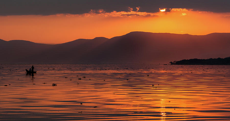 Sunset Photograph - Sunset at Lake Chapala by Dane Strom