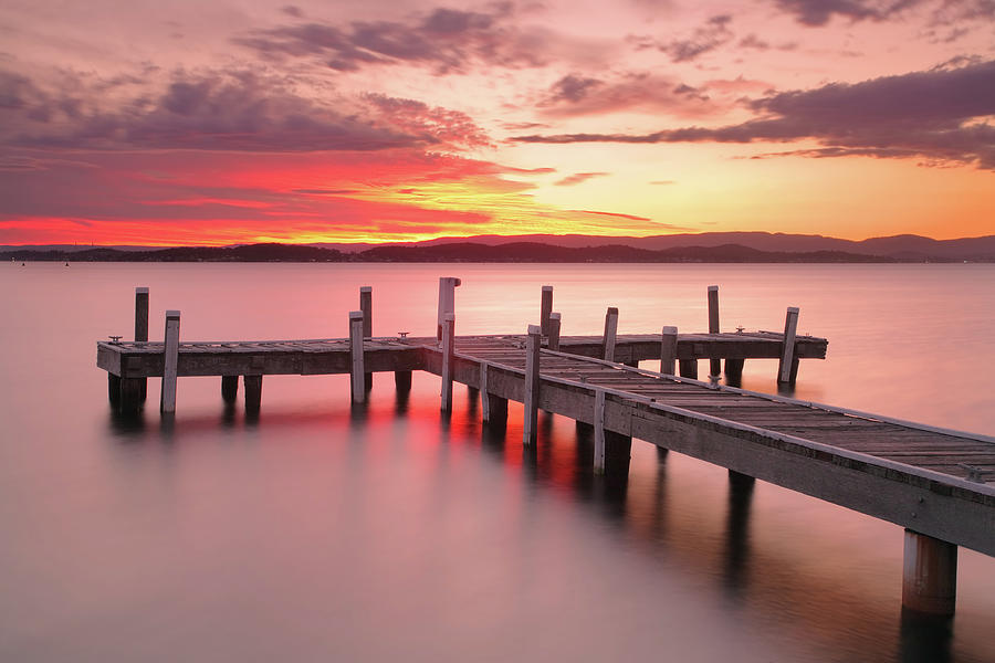 Sunset At Lake Macquarie Photograph by Yury Prokopenko