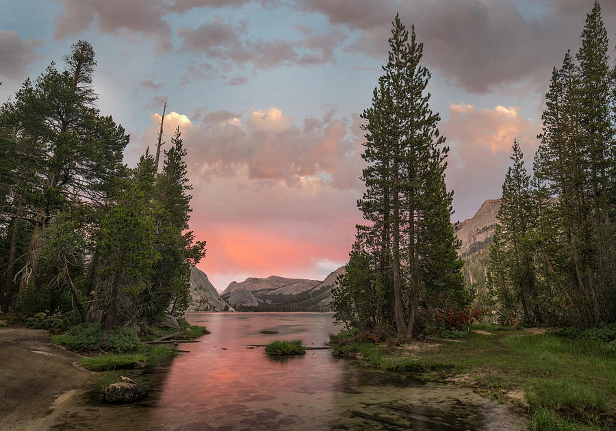Sunset At Lake Tenaya, Yosemite National Park, California Photograph by Tim Fitzharris