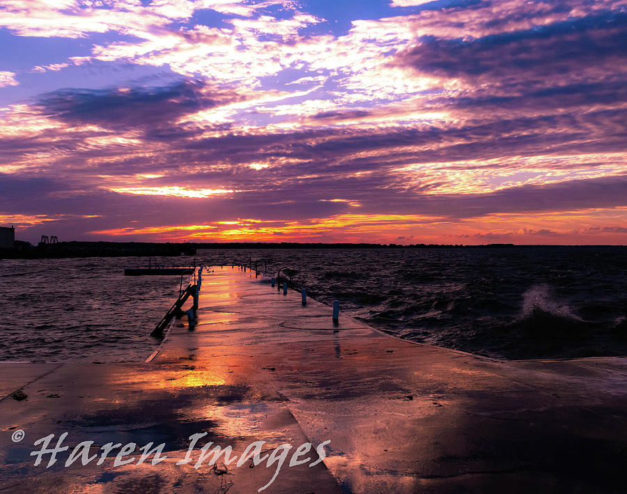 Sunset at Lakeside Photograph by Haren Images- Kriss Haren