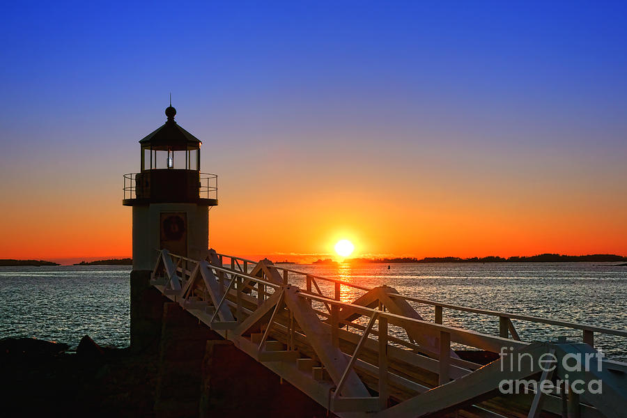 Sunset Photograph - Sunset at Marshall Point Lighthouse  by Olivier Le Queinec