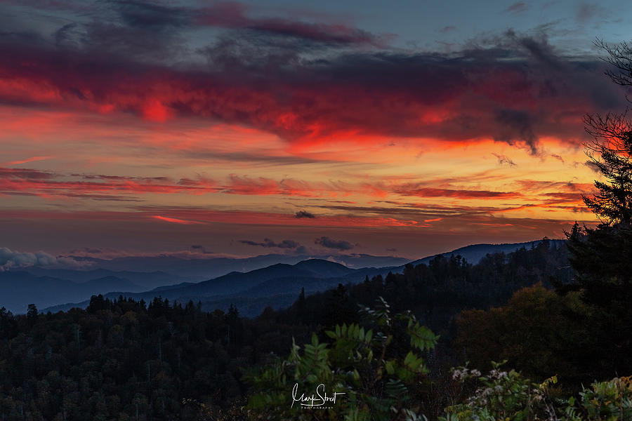 Sunset at Newfound Gap, Tennessee Photograph by Mark Streit - Fine Art ...