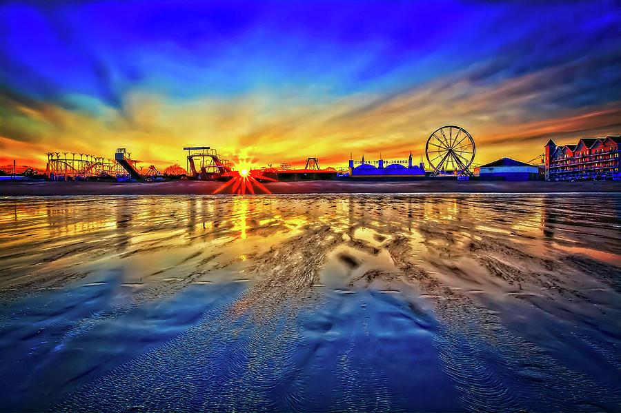 Sunset at Old Orchard Beach Photograph by Larry Richardson - Pixels