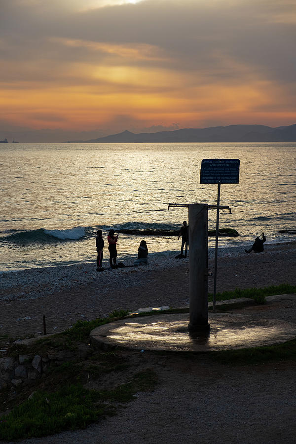 Greek Photograph - Sunset at Paleo Faliro beach by Iordanis Pallikaras