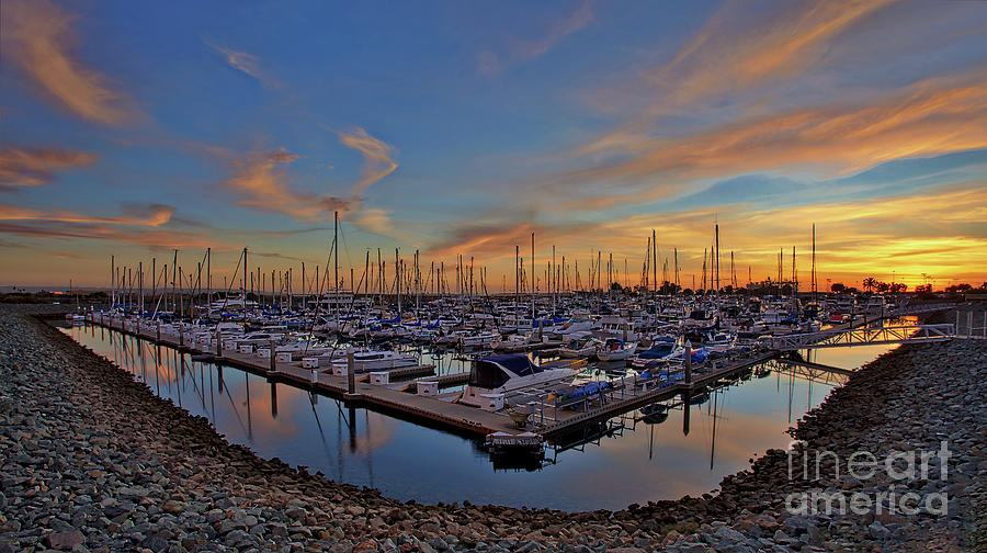 Sunset at Pier 32 Marina in National City, California Photograph by Sam Antonio