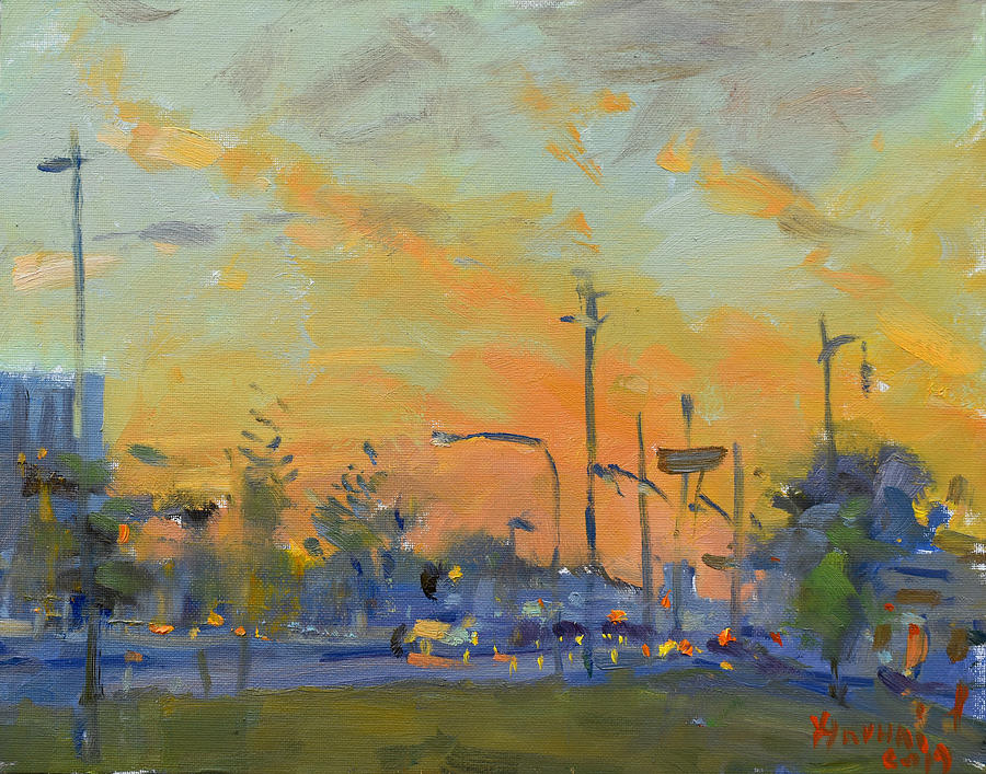 Sunset at Pine Ave - Portage Rd Painting by Ylli Haruni