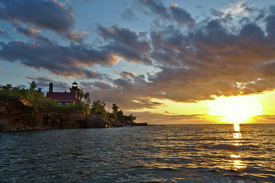 Sunset at Sand Island Light - Apostle Islands Photograph by Chris ...