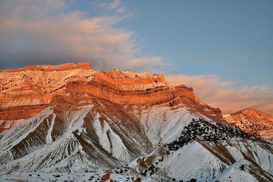 Sunset at the Book Cliffs in Mid-winter Photograph by Ray Mathis