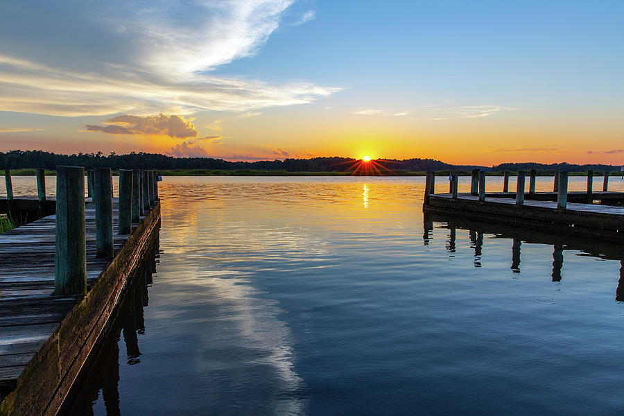 Sunset at the Denbigh Boat Ramp Photograph by Amy Jackson