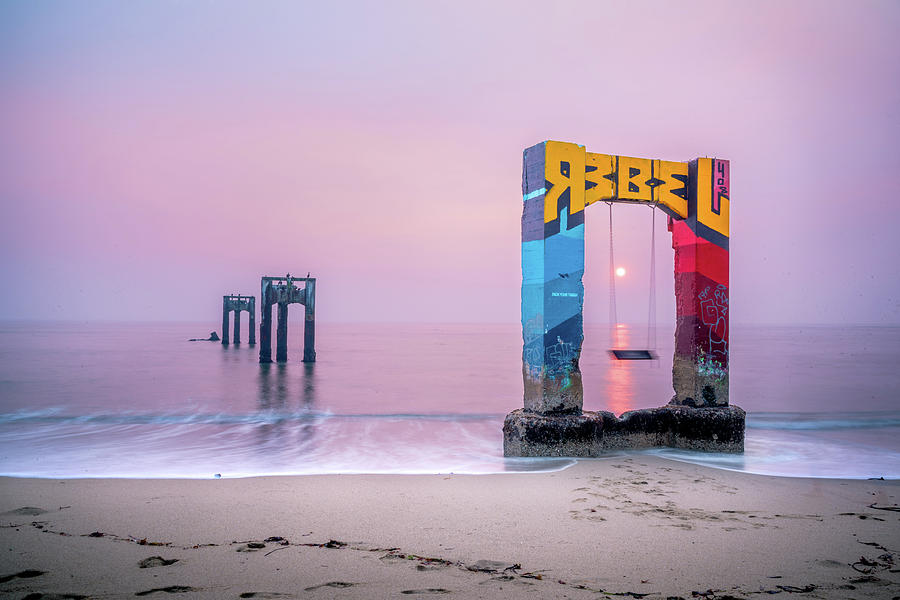 Sunset at the Old Davenport Pier, California Photograph by Matthew ...