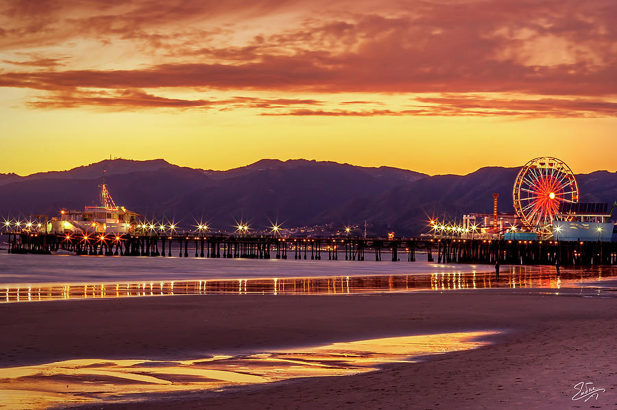 Sunset At The Santa Monica Pier Photograph by Endre Balogh