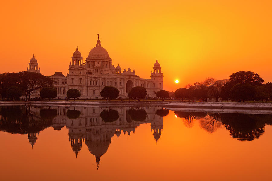 Sunset At The Victoria Memorial Photograph by Adrian Pope