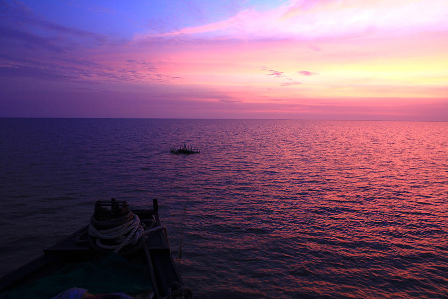 Sunset at Tonle Sap Lake, Siem Reap, Cambodia Photograph by Simon Poon ...