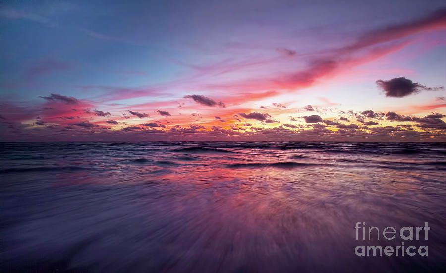 Sunset At Treasure Island, Florida, Long Exposure Photograph by Felix Lai