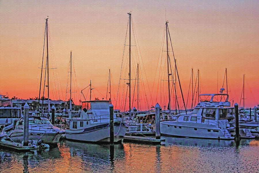Sunset At Twin Dolphin Marina  Photograph by HH Photography of Florida
