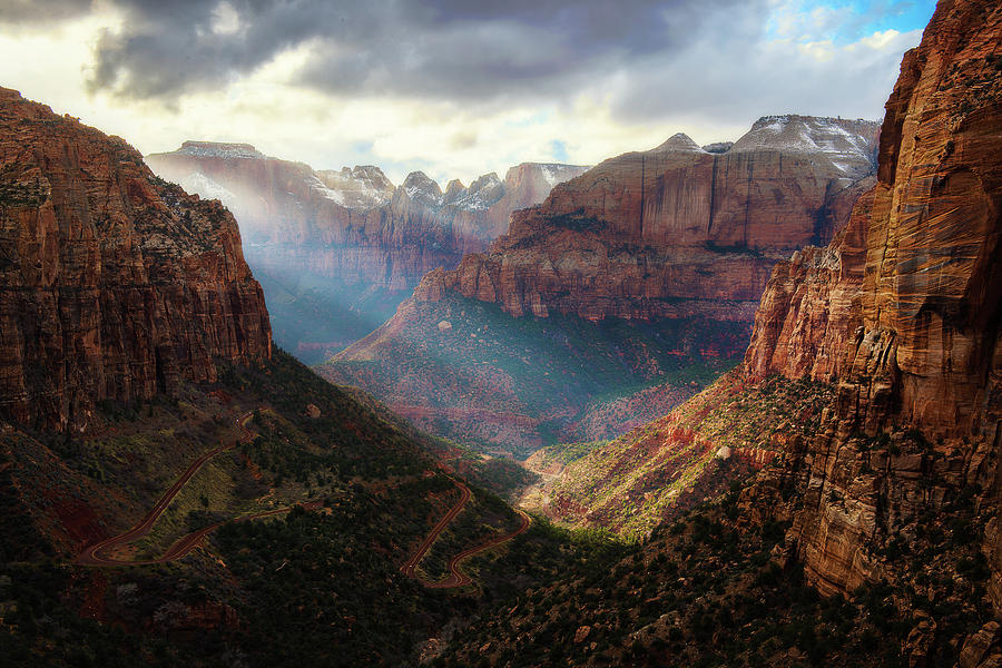 Sunset At Zion Canyon Overlook Photograph by Owen Weber