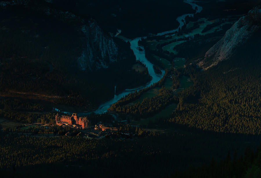 Sunset Banff Photograph by Bing Li