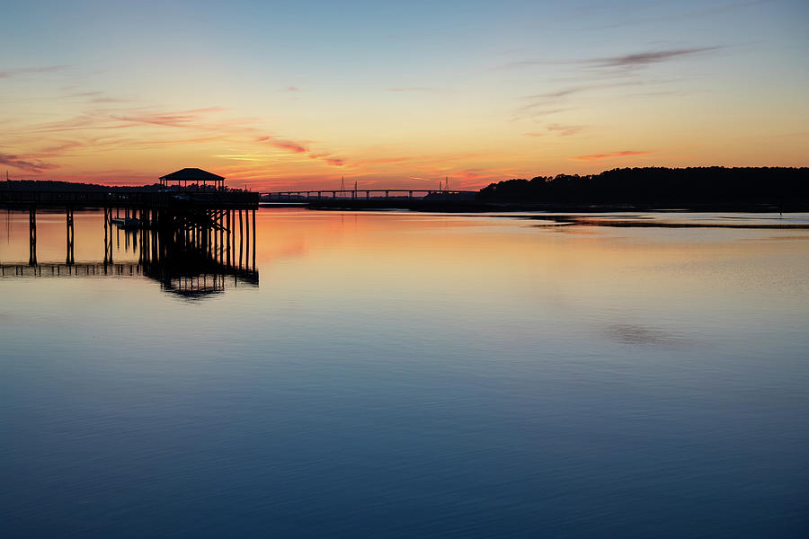 Sunset Behind The Bridge Photograph by Dennis Schmidt
