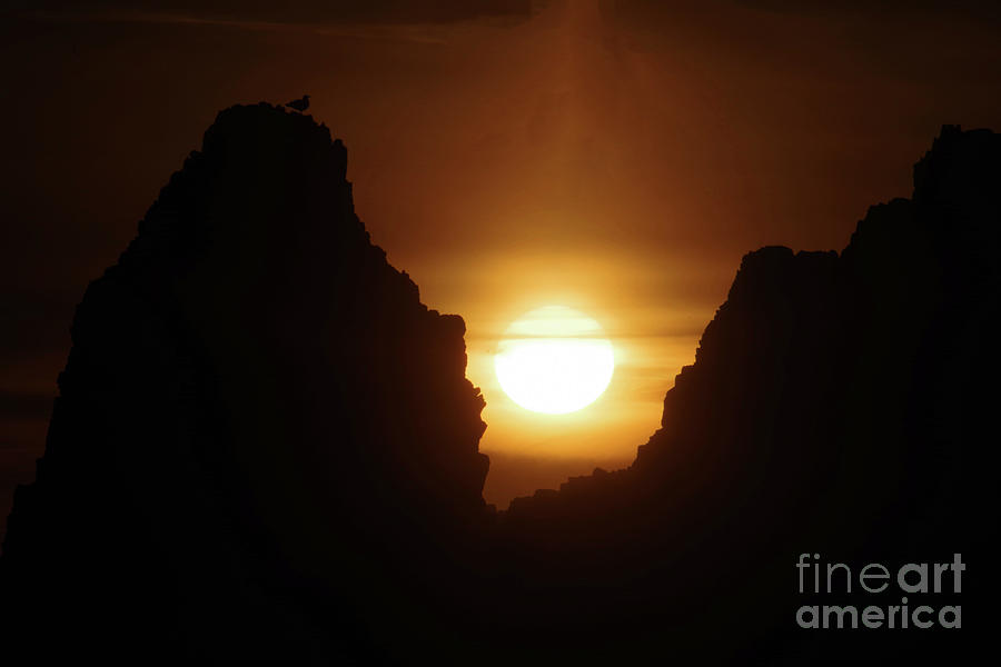 Sunset Between Two Rocks Photograph