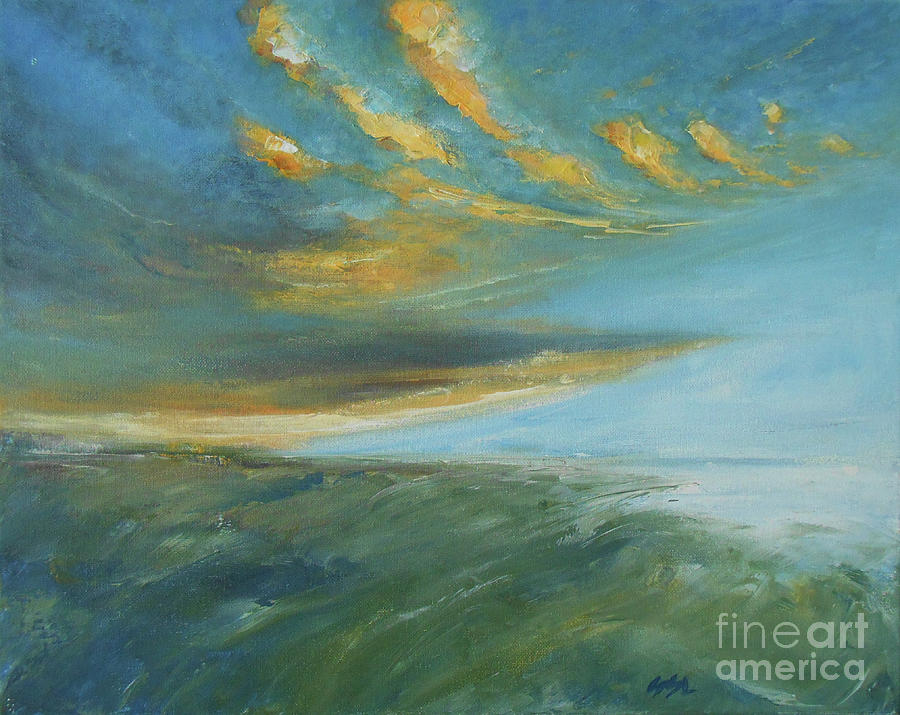 Sunset Blue Painting by Jane See