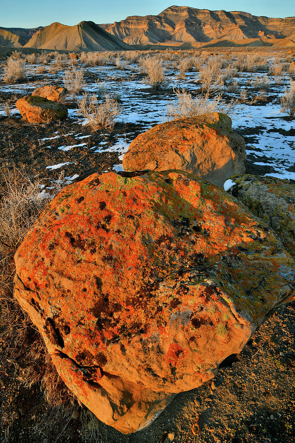 Sunset Book Cliff Boulders Photograph by Ray Mathis