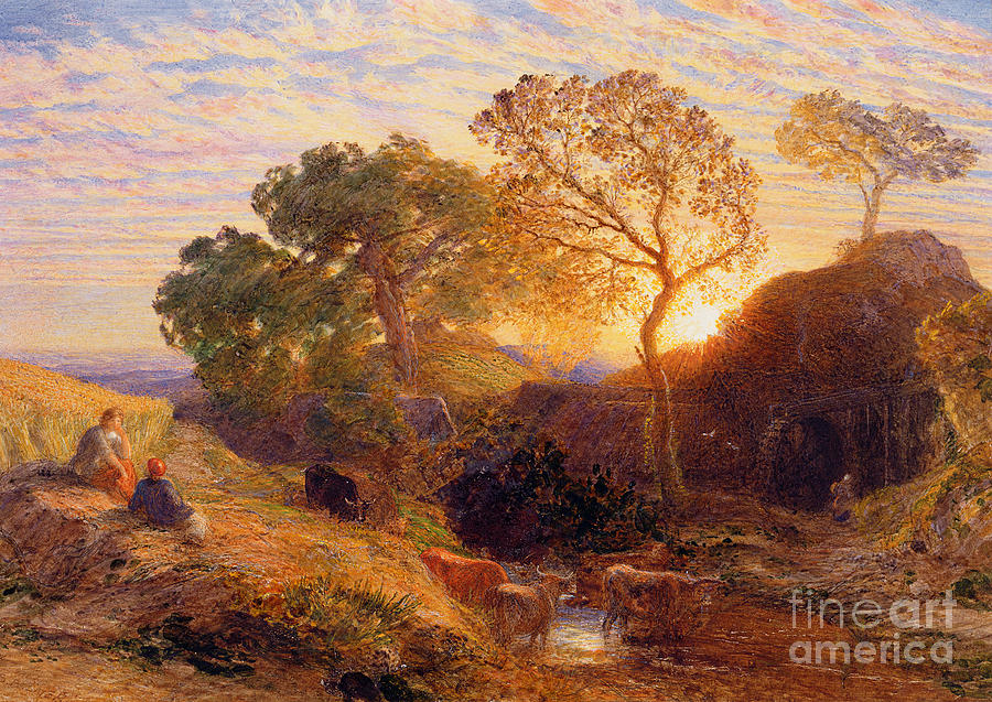 Sunset, C.1861 Painting by Samuel Palmer