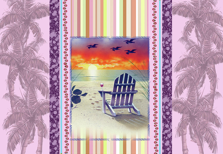 Animal Painting - Sunset Chair Palm by James Mazzotta