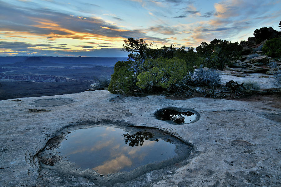 Sunset Clouds Reflection in Canyonlands NP Photograph by Ray Mathis