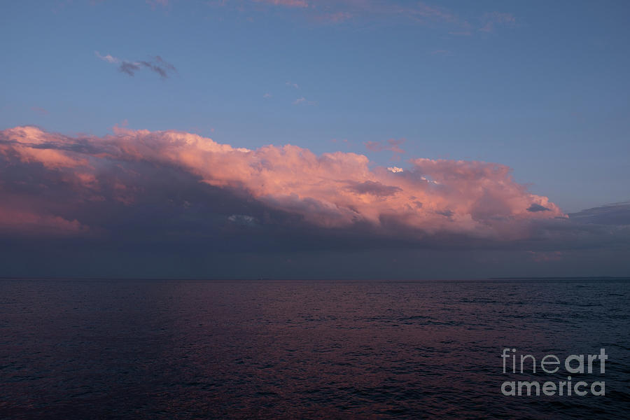 Sunset Clouds With Pink Light And Blue Sky Over Sea Photograph By Edi Chen