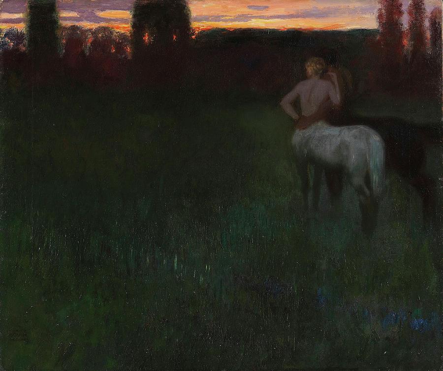 Sunset Painting by Franz Von Stuck Sunset Painting by Franz Von Stuck