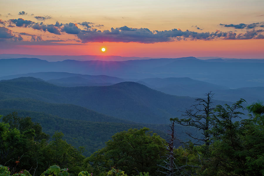 Sunset from Blue Ridge Parkway Photograph by Rebecca Raybon