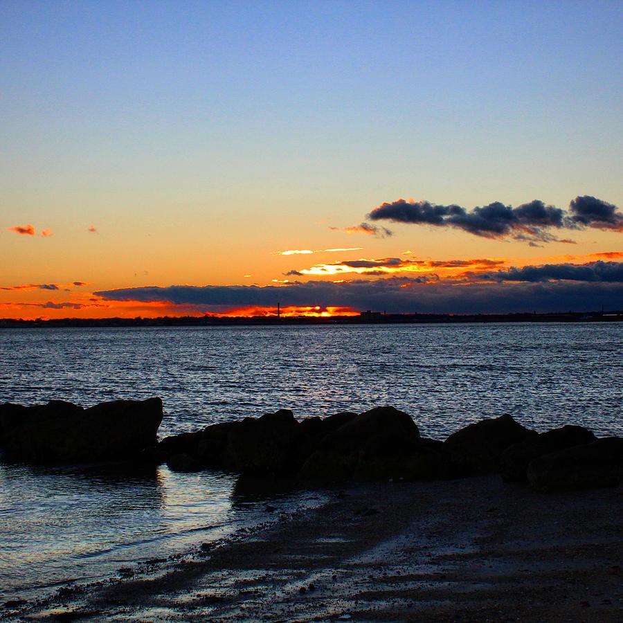 Sunset from Fairhaven MA to New Bedford Photograph by Jordan O'Connell ...