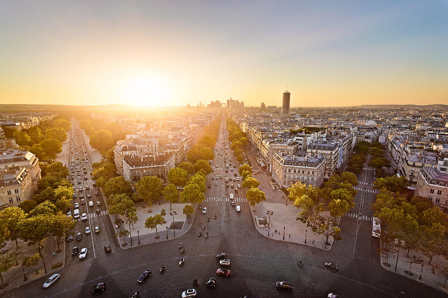 Sunset From The Arc De Triomphe Photograph by Cebb Photographies