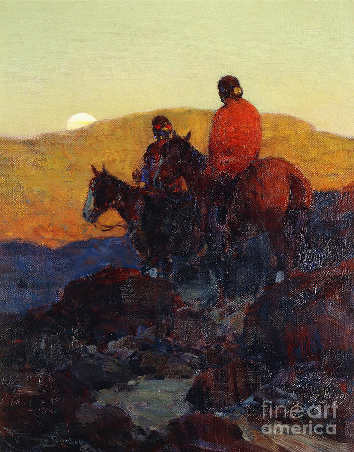 Frank Tenney Johnson Painting - Sunset Glow by Frank Tenney Johnson