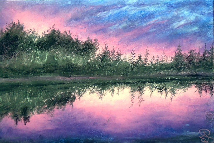 Sunset Gush Painting by Jen Shearer