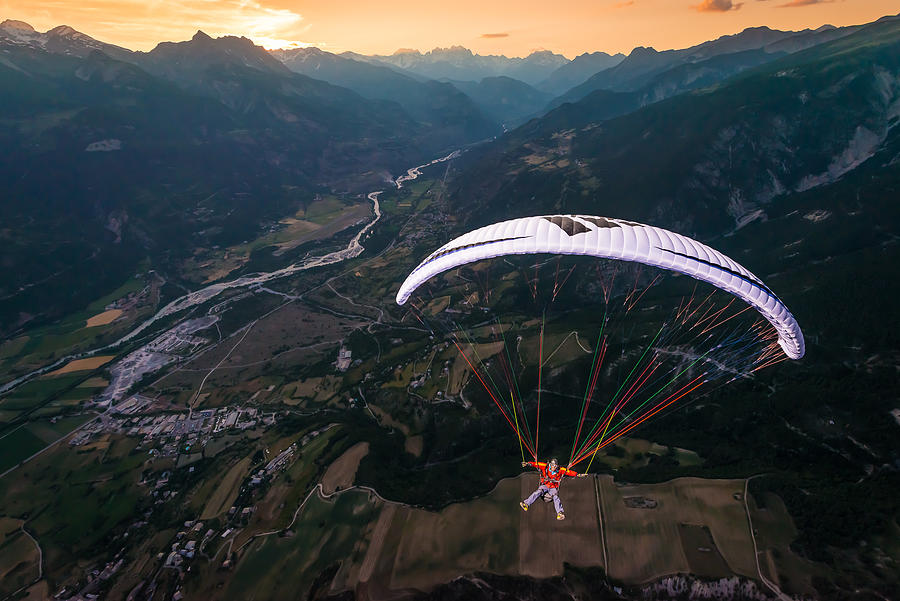 Action Photograph - Sunset High Flying With Jean-baptiste Chandelier by Tristan Shu Action Photograph - Sunset High Flying With Jean-baptiste Chandelier by Tristan Shu