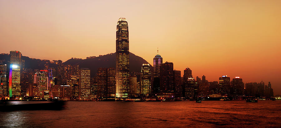 Architecture Photograph - Sunset Hong Kong by Samxmeg