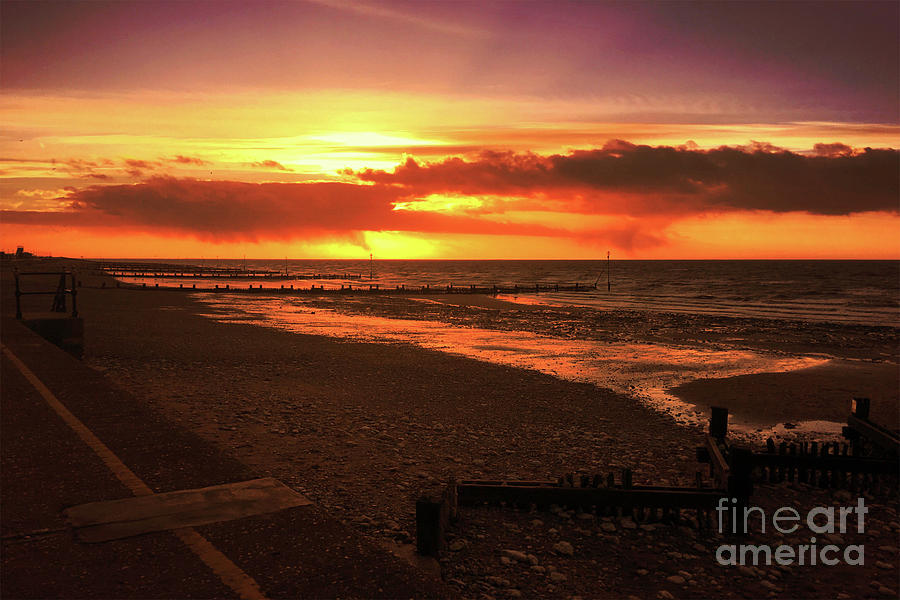 Sunset Photograph - Sunset, Hunstanton Beach, Norfolk by John Edwards