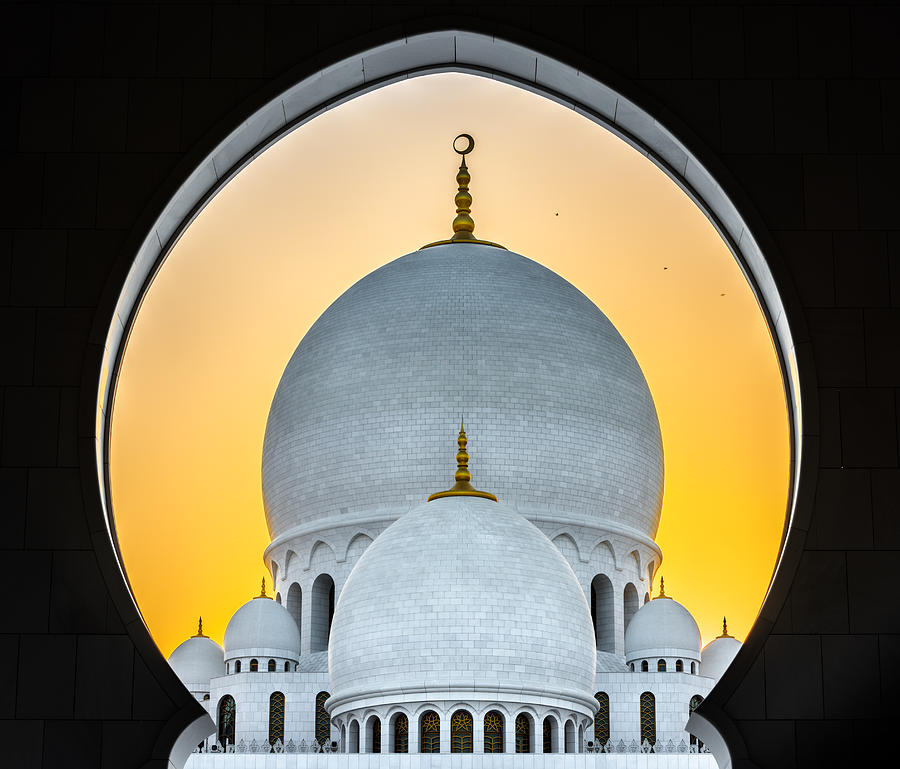 Mosque Photograph - Sunset In Abu Dhabi by Wayne Pearson Mosque Photograph - Sunset In Abu Dhabi by Wayne Pearson