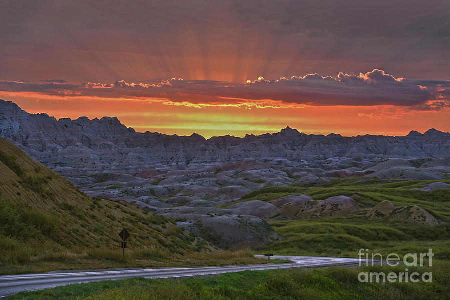 Sunset in Badlands National Park Photograph by Catherine Sherman