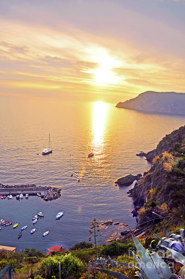 Sunset in Cinque Terre Photograph by La Dolce Vita