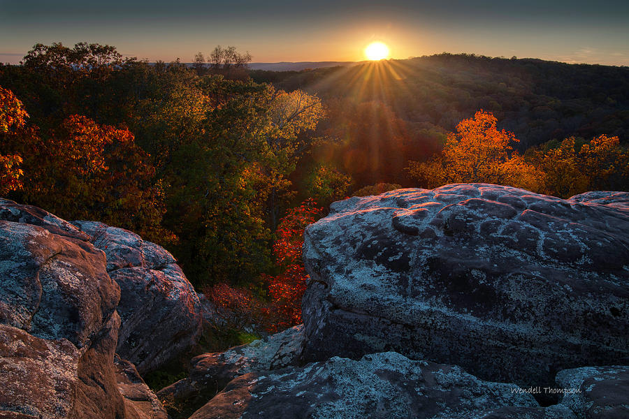 Sunset in Garden of the Gods, Illinois Photograph by Wendell Thompson