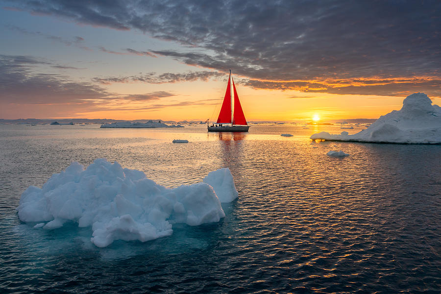 Sunset In Greenland Photograph by Anges Van Der Logt