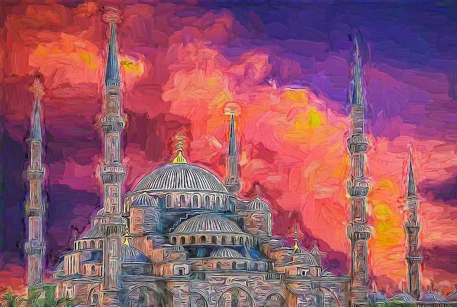 Sunset In Istanbul Painting